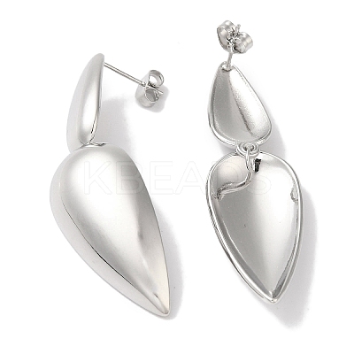 Non-Tarnish 304 Stainless Steel Dangle Stud Earrings for Women EJEW-Z303-09P-1