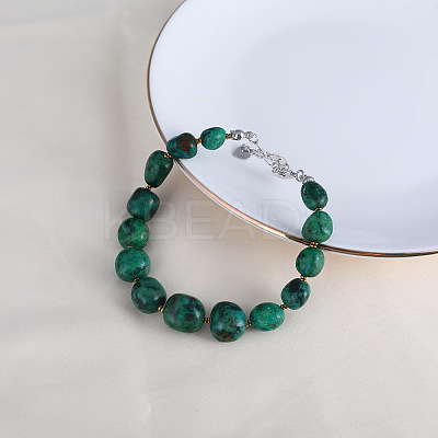 Natural Turquoise Oval Beaded Bracelets for Women FS-WG33916-02-1