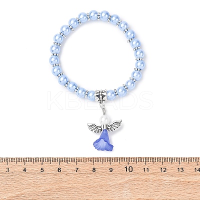 Lovely Wedding Dress Angel Bracelets for Kids BJEW-JB00727-01-1