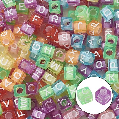 DIY 6mm Cube Bead Stretch Bracelet Kits for Children's Day DIY-YW0001-82-1
