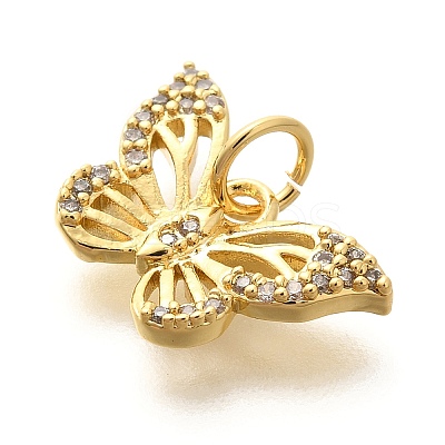 Rack Plating Brass Micro Pave Cubic Zirconia Pendant KK-H508-27G-1