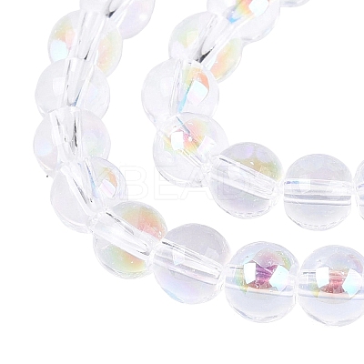 Transparent Electroplate Glass Beads Strands EGLA-Q132-6MM-01A-11-1