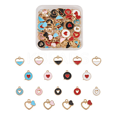 72Pcs 18 Style Alloy Enamel Charms & Pendants ENAM-CW0001-11-1