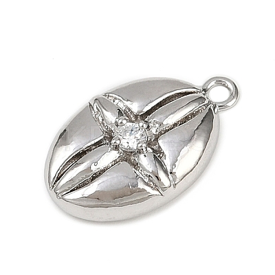 Brass Pave Clear Cubic Zirconia Pendants KK-L238-27P-1