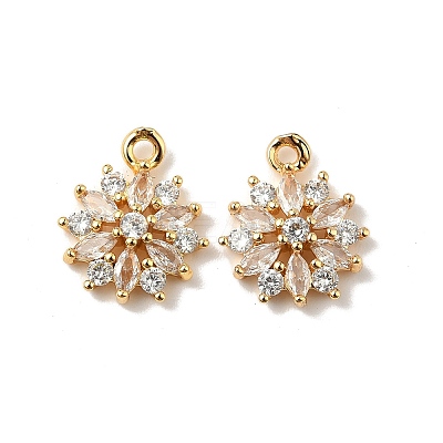 Brass Micro Pave Cubic Zirconia Pendants KK-D373-05G-1