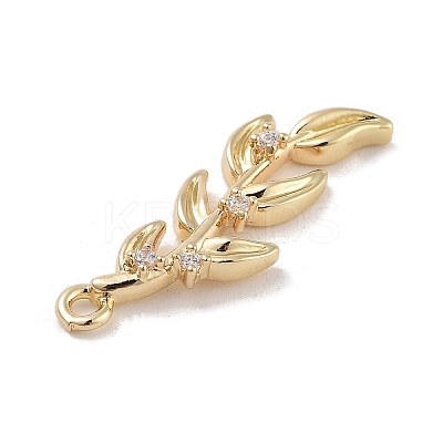 Brass Pave Clear Cubic Zirconia Pendants KK-Z061-15G-02-1