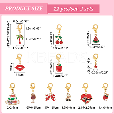 Red Series Stitch Markers HJEW-AB00196-1