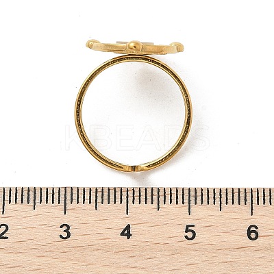 Oval 304 Stainless Steel White Shell Finger Rings for Women RJEW-G346-09G-02-1