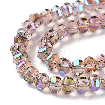 Transparent Electroplate Glass Beads Strands GLAA-Q099-C01-04-1