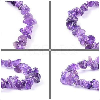 Amethyst Chips Stretch Bracelets BJEW-JB01308-03-1