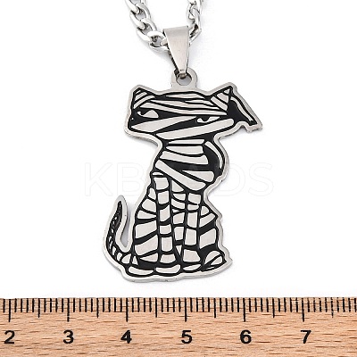 201 Stainless Steel Pendant Necklaces NJEW-C066-02P-1