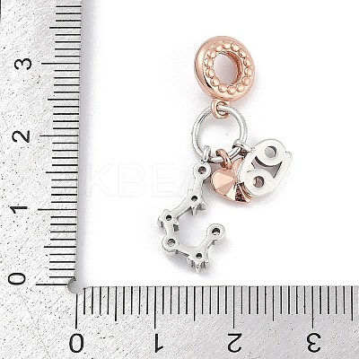 Brass Pendants with Cubic Zirconia European Beads LS-KK-Q015-01F-1