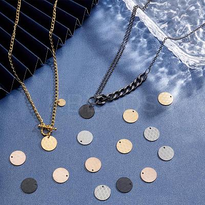 40Pcs 4 Colors PVD Vacuum Plating Stainless Steel Pendants STAS-PH0003-88-1
