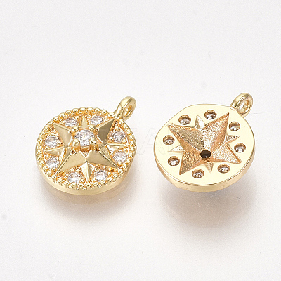 Brass Micro Pave Cubic Zirconia Charms KK-S350-290-1