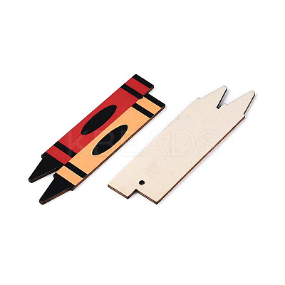 20Pcs Back to School UV Single Face Printed Wood School Supplies Pendant Decorations WOOD-N020-03-1
