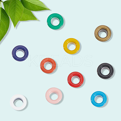 200 Sets 10 Colors Iron Grommet Eyelet Findings SCRA-GF0001-10B-04-1