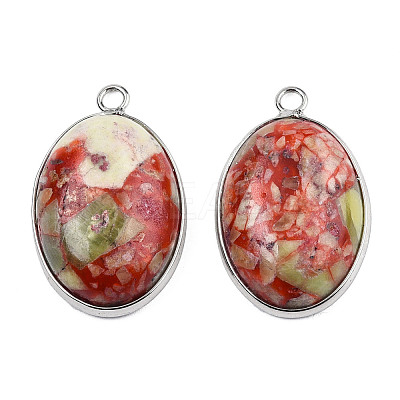 Assembled Peridot and Rose Quartz Pendants X-G-T111-01-1