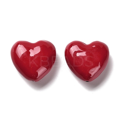 Heart Brass Enamel Beads KK-M324-08A-G02-1