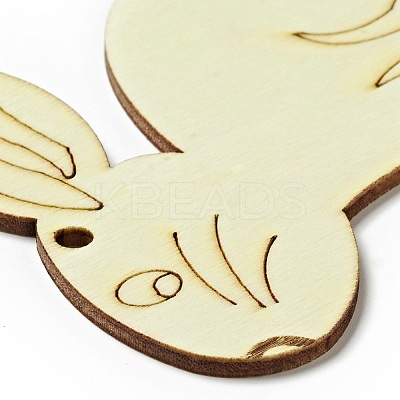 Easter Unfinished Natural Wood Big Pendant Ornaments WOOD-G010-01B-1