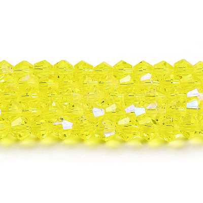 Transparent Electroplate Glass Beads Strands LS-GLAA-F029-4mm-D21-1
