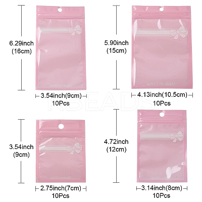 40Pcs 4 Styles Plastic Packaging Resealable Bags OPP-FS0001-04-1