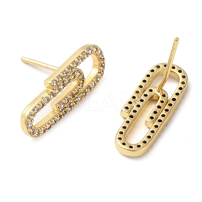 Rack Plating Brass Stud Earrings EJEW-C102-31G-1