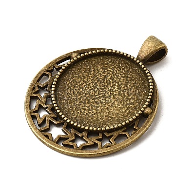 Tibetan Style Alloy Pendant Cabochon Settings LS-PALLOY-J494-30AB-1
