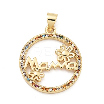 Mother's Day Brass Micro Pave Cubic Zirconia Pendants LS-KK-Q055-02A-G-1