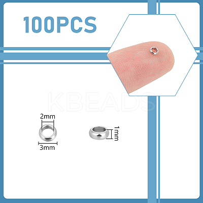 100Pcs 201 Stainless Steel Spacer Beads STAS-UN0059-49-1