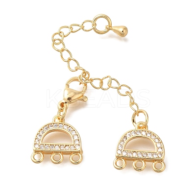 6-Holes 3-Strands Brass Lobster Claw Clasps KK-K388-71G-1
