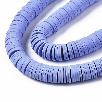 Flat Round Handmade Polymer Clay Beads CLAY-R067-12mm-32-1