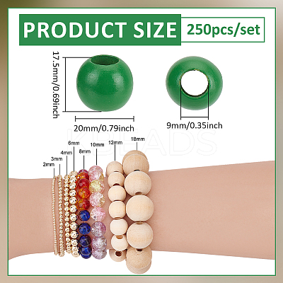 250Pcs Wood European Rondelle Beads WOOD-PH0003-47A-1