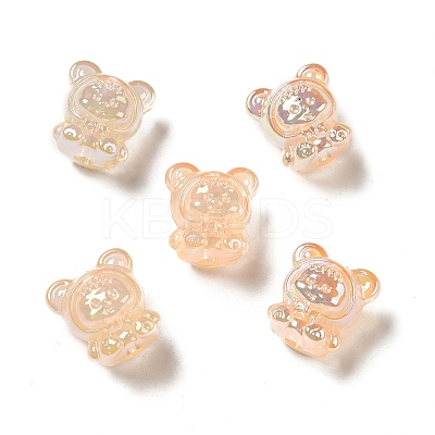 UV Plating Rainbow Iridescent Acrylic Beads PACR-M002-01G-1