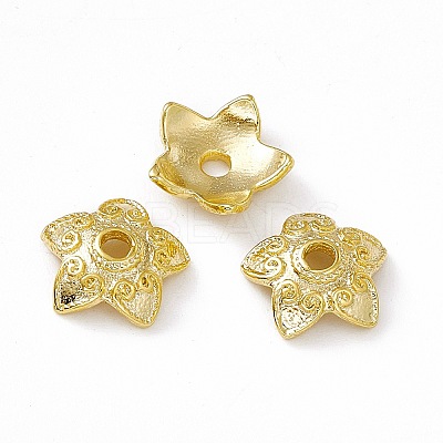 5-Petal Brass Bead Cap KK-A172-15G-1