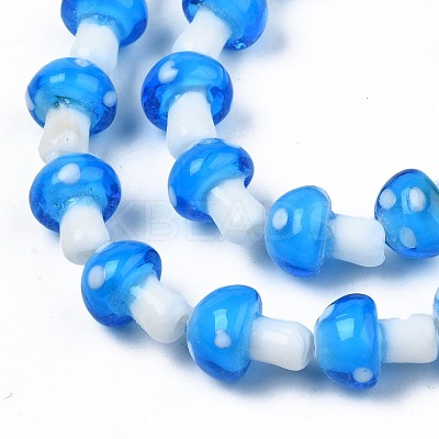 Mushroom Handmade Lampwork Beads Strands LAMP-R116-17A-1