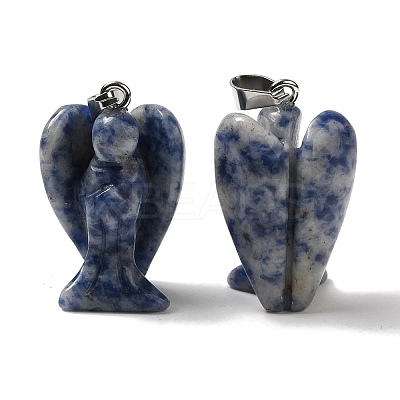 Natural Blue Spot Jasper Pendants G-C095-03P-01-1