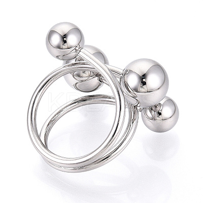 Adjustable 304 Stainless Steel Cuff Rings STAS-T066-80P-1