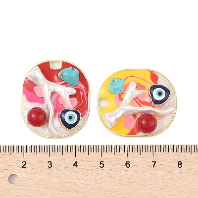 Rack Plating Alloy Enamel Pendants FIND-Z062-03G-1