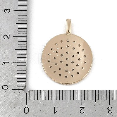 Brass Micro Pave Clear Cubic Zirconia Pendants KK-Z075-12G-1