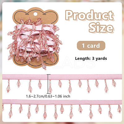 3 Yards Polyester Acrylic Beaded Trim OCOR-OC0001-88B-1