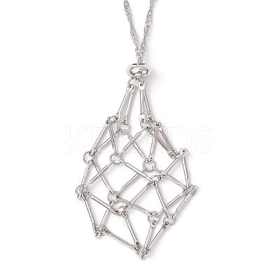 304 Stainless Steel Macrame Pouch Empty Stone Holder Necklace Making NJEW-JN05238-03-1