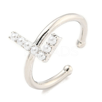 Rack Plating Brass Open Cuff Rings for Women RJEW-F162-01P-L-1
