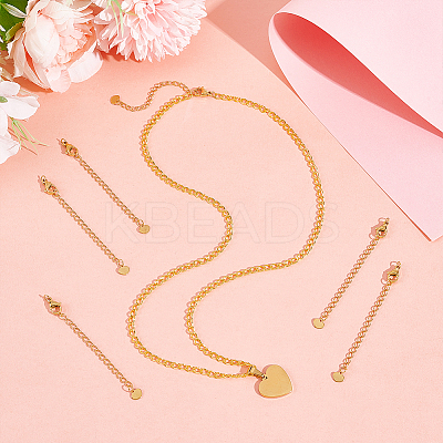 20Pcs 304 Stainless Steel Chain Extender STAS-UN0060-87G-1