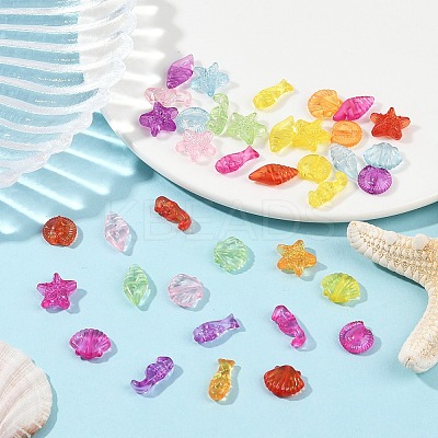 250Pcs 50G Transparent Acrylic Beads TACR-FP0001-04-1