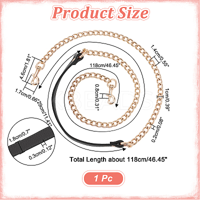 Zinc Alloy Curb Chain Crossbody Bag Straps DIY-WH0430-124B-1