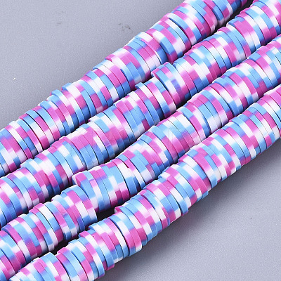 Handmade Polymer Clay Beads Strands CLAY-R091-8mm-01-1