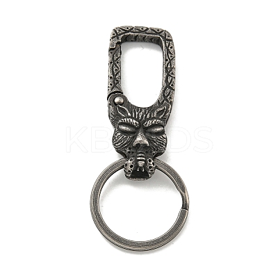 Tibetan Style 316 Surgical Stainless Steel Fittings with 304 Stainless Steel Key Ring FIND-Q101-07AS-02-1