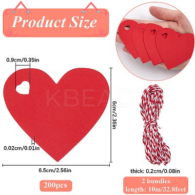 200Pcs Heart Paper Gift Tags CDIS-SP0001-14A-1