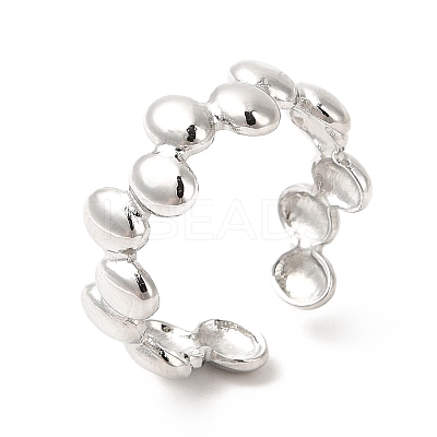 Non-Tarnish 304 Stainless Steel Oval Wrap Open Cuff Ring for Women LS-RJEW-E063-15P-01-1