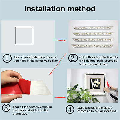 PVC Flowers Pattern Mirror Self-adhesive Sticker FIND-WH0152-356A-1